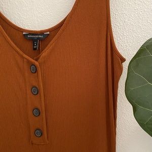 Ribbed Henley tank dress